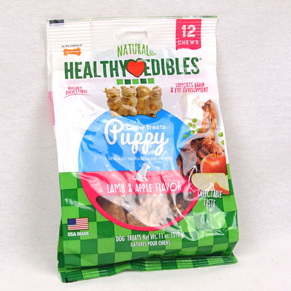 

NYLABONE Snack Anakan Anjing Healthy Edibles PUPPY Lamb Apple 12pcs