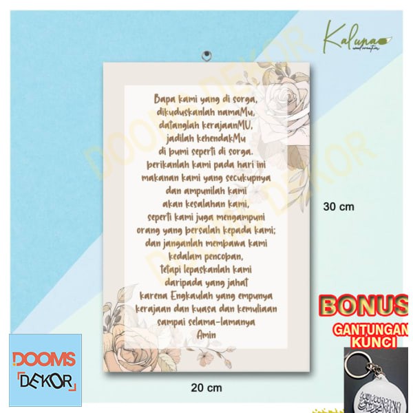 Murah Hiasan Dinding Kristen/Wall Decor Kristen - Katolik - Doa Bapa Kami 2 Keren