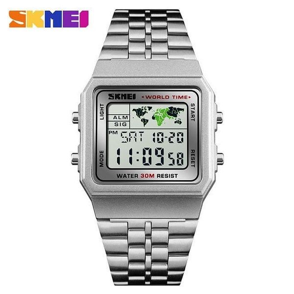 JAM TANGAN PRIA DGITAL SKMEI 1338 ORIGINAL Mesin stainless