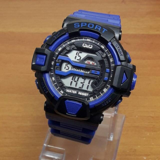 Jam Tangan Sport QnQ Digital Blue Super Premium