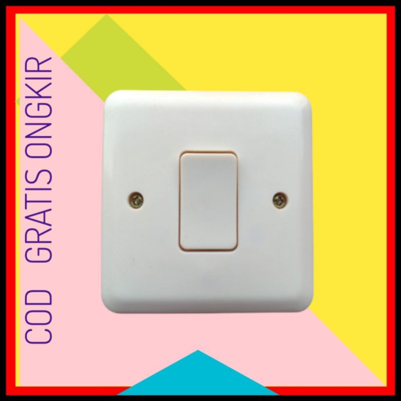SAKLAR LAMPU RUMAH TUNGGAL LISTRIK CETEKAN LAMPU COLOKAN STOP KONTAK  SAKLAR STEKER LISTRIK BROCO