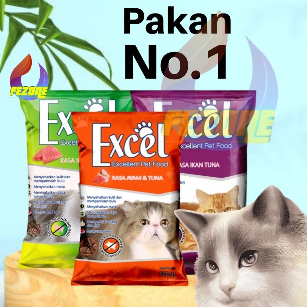 Makanan Kucing Excel Rasa Tuna Bentuk Ikan dan Donut Fresh Pack Freshpack FEZONE