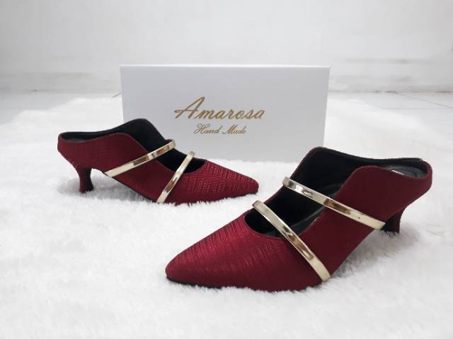 Sepatu / Heels Stripe gold bracelet women shoes - WS.01