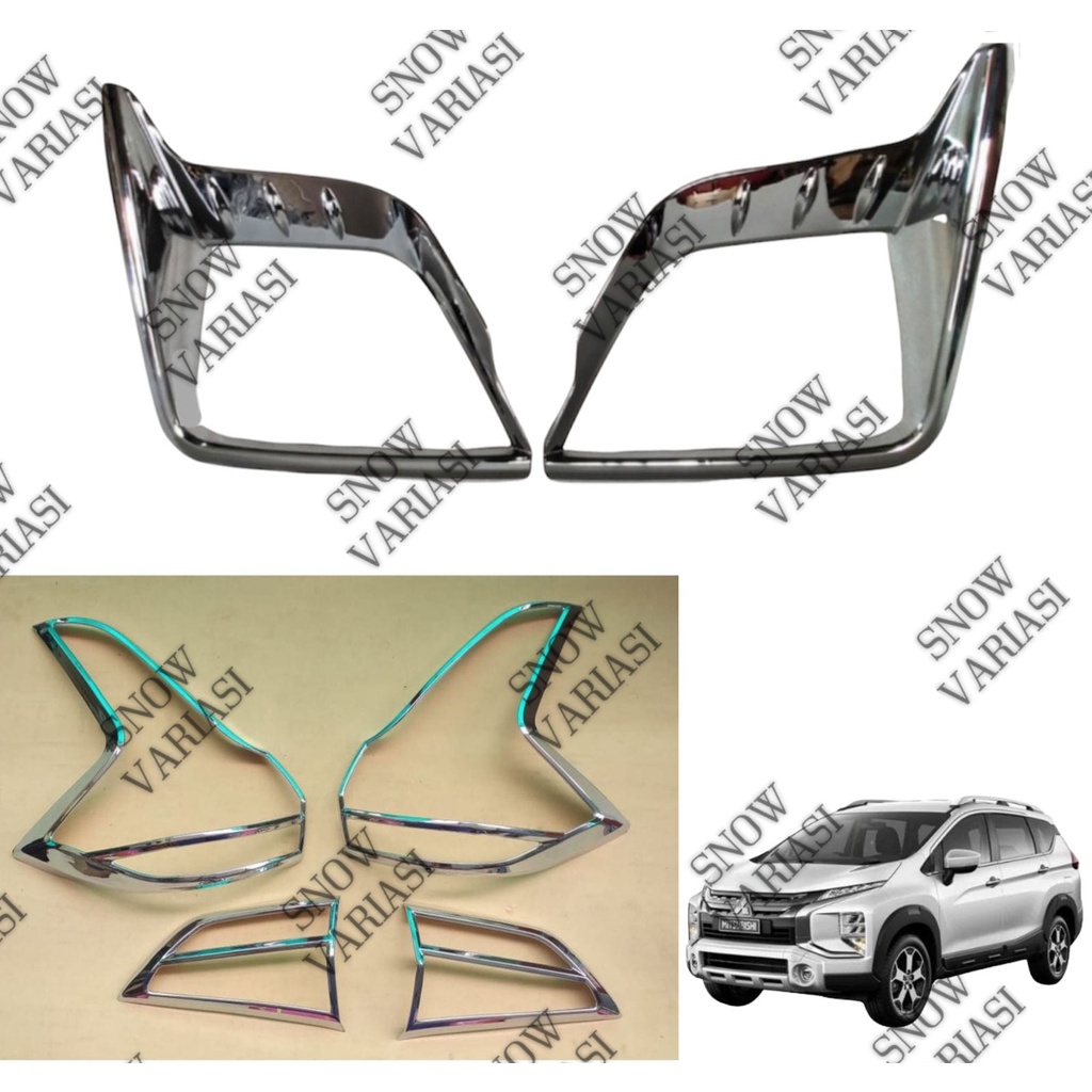 Paket Garnish Depan Belakang Mitsubishi Xpander Cross 2020 2021 Chrome