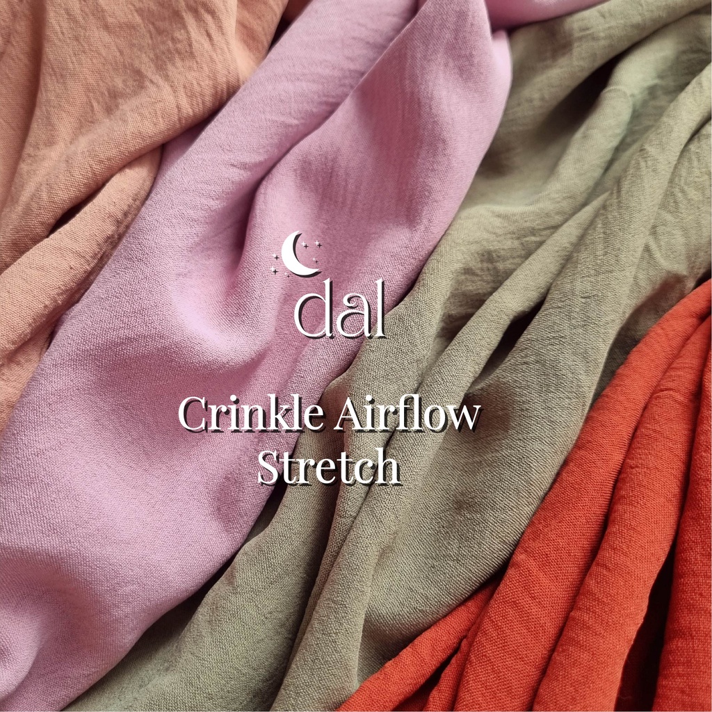 0,5 meter bahan Kain crinkle CEY air flow stretch airflow krinckel polos melar (BUKAN KERUDUNG)