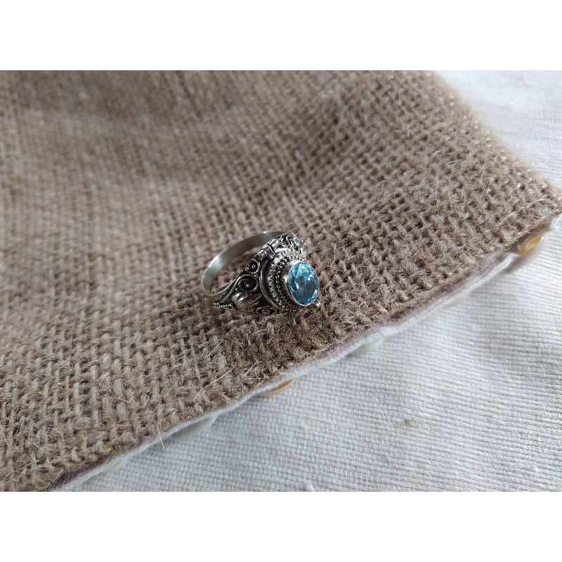 Cincin Perak 925 Batu Blue topaz