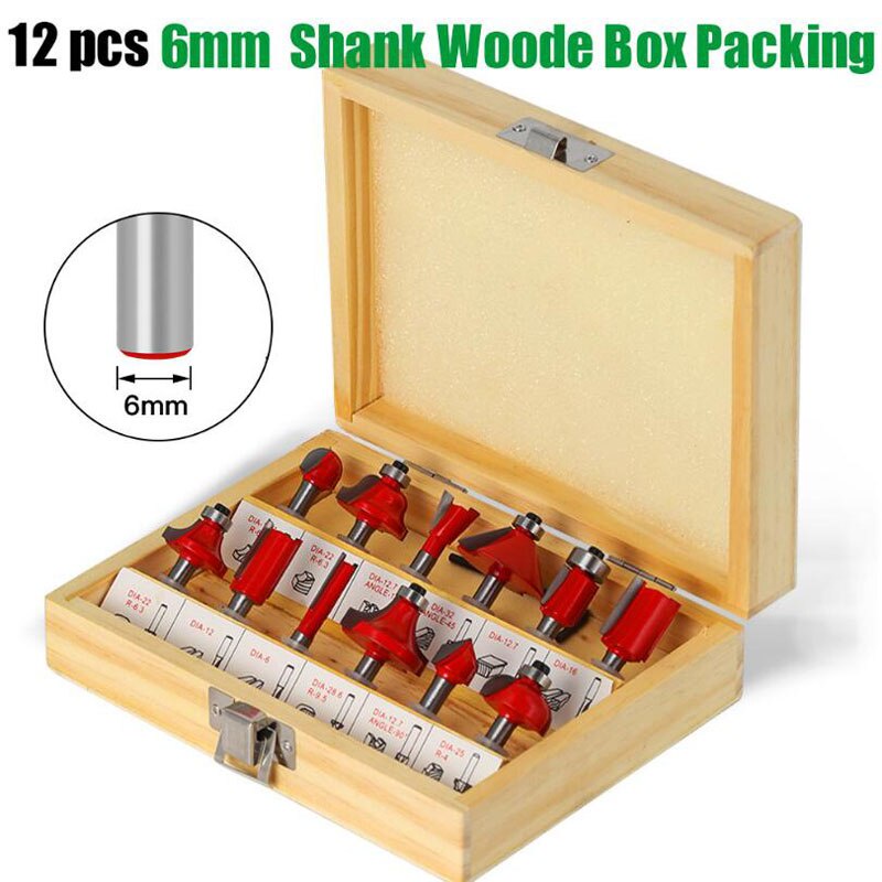 Mata Profil Router Bits Timmer Bits set 12pcs Kotak Box set Kayu