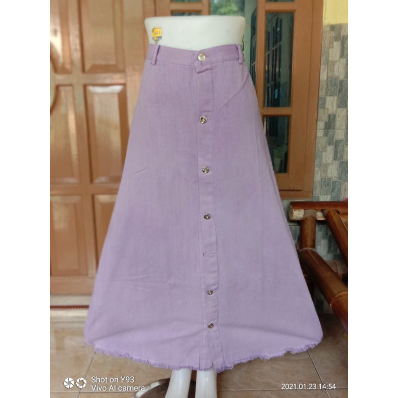 (COD) ROK BUTTON SKRIT//ROK PANJANG JEANS//ROK PANJANG WANITA