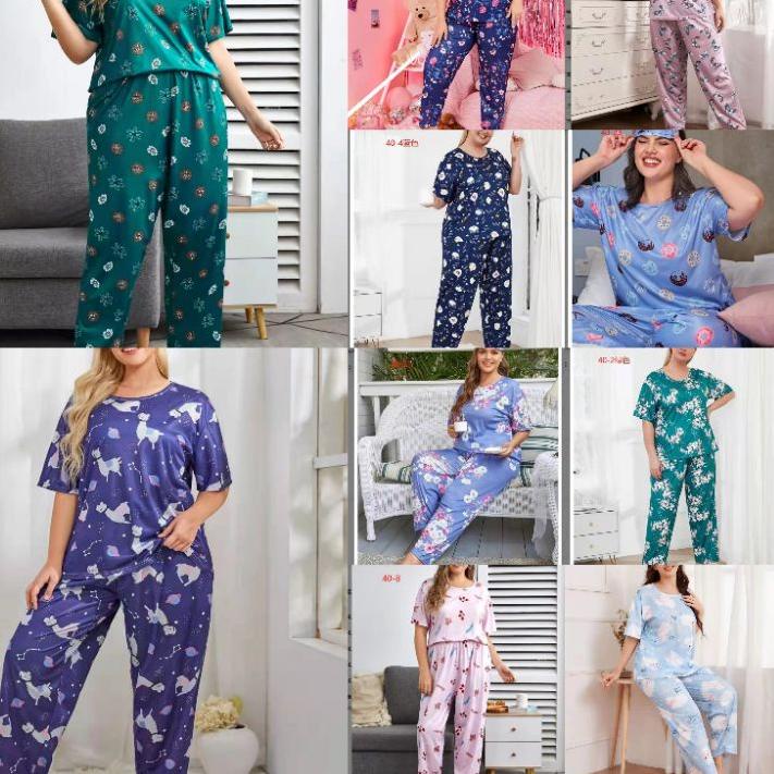 ✓ Baju tidur Shein import  Piyama Shein super jumbo | Piyama Cp wanita import | Baju tidur lengan pe