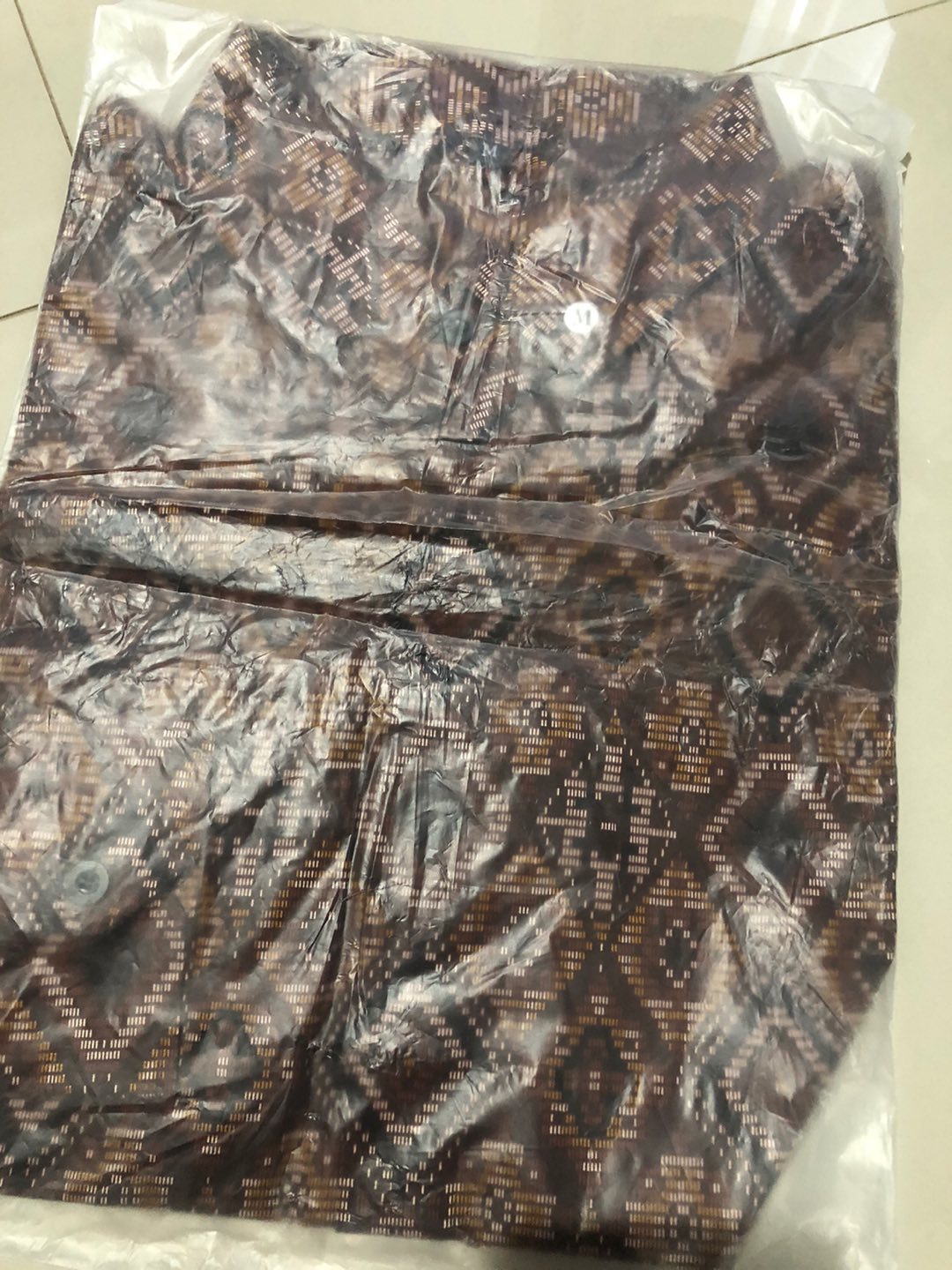 Baju Batik Kemeja Batik Lengan Panjang Pria Songket Diamond Biru Modern Slimfit Casual Blue