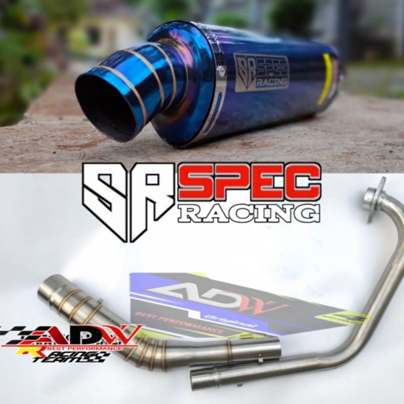knalpot racing satriafu, cbr150, r15 original SPEC RACING v3 long bluemoon