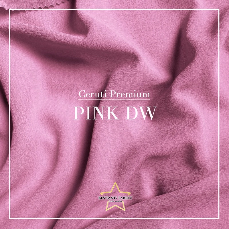 Bahan Kain Ceruti Ceruty Baby doll Premium 1/2 meter-Pink Dw