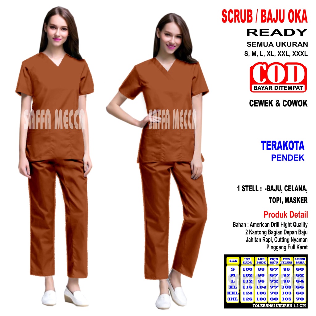 Baju OK Lengan Pendek Terbaru   Baju OKA Lengan Pendek Terbaru   Baju OK   Baju OKA   Scrub Perawat Lengan Pendek / Baju Jaga Lengan Pendek Pria &amp; Wanita Terbaru