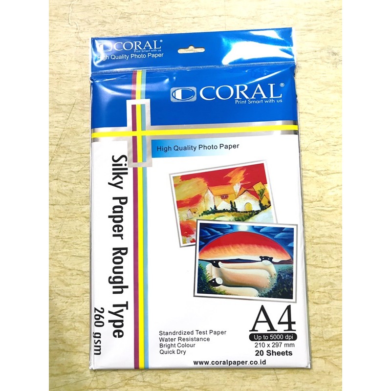 

Kertas Foto Coral Silky A4 260gsm