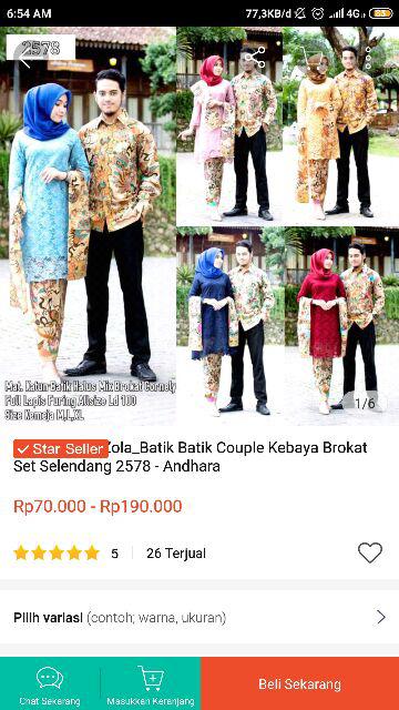 Zola_batik Batik Couple Kebaya Brokat Set Selendang 2578 - Andhara - Kebaya Selendang Cendrawasih