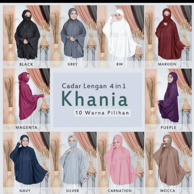 Hijab Instan Syari Cadar Lengan Khania/Jilbab Cadar/ Jilbab Instant