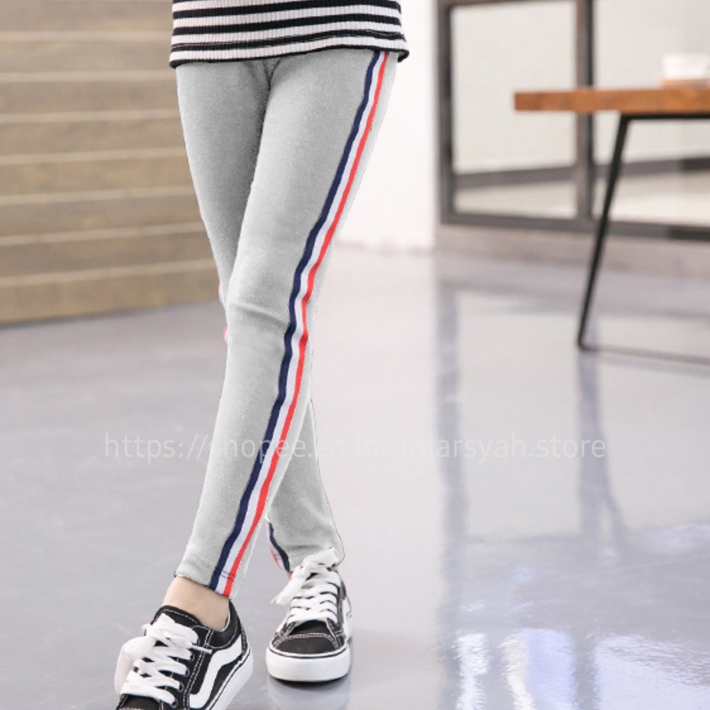 Celana Legging List Stipe Anak Perempuan Bahan Jersey 8 -12 Tahun List Random - Leging anak Stripe - Legging Anak -Leging Anak - Lejing Anak - Celana Legging Anak Perempuan