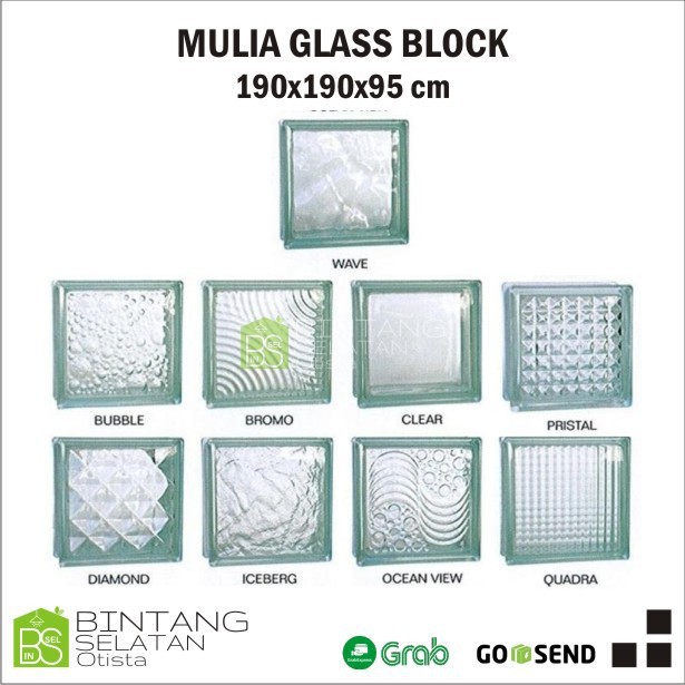 GLASSBLOK MULIA 190 X 190 X 95 mm