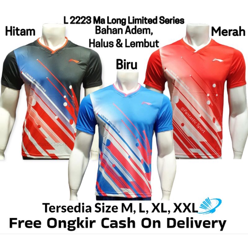 [COD] BAJU BADMINTON LINING | KAOS BULUTANGKIS GO IMPOR PREMIUM L 2223 | BAJU PINGPONG TENIS MEJA TE