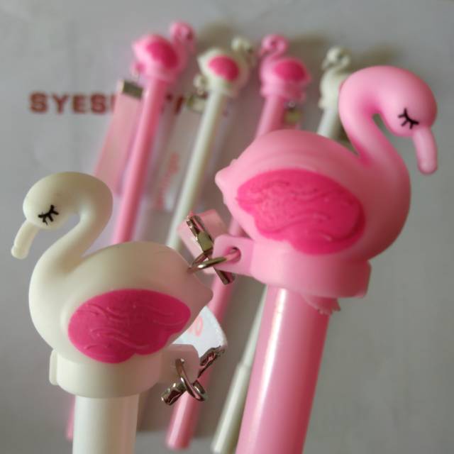 

Pulpen/Pen Gel Karakter Lucu Unik Flamingo Tag