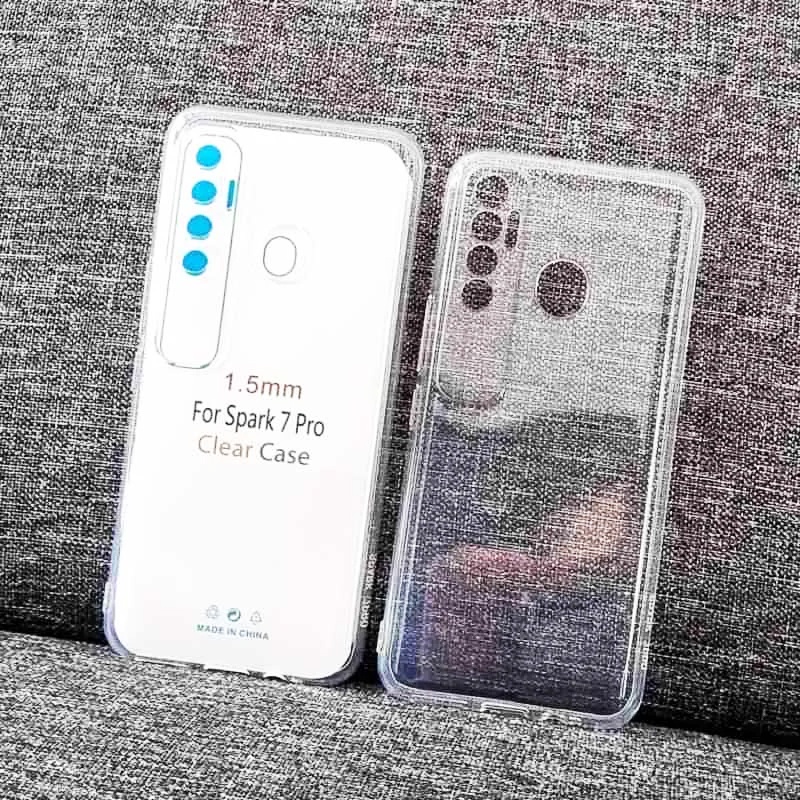 Case TECNO SPARK 7 PRO Casing Clear HD KETEBALAN 2MM BENING TRANSPARAN TPU Premium Softcase