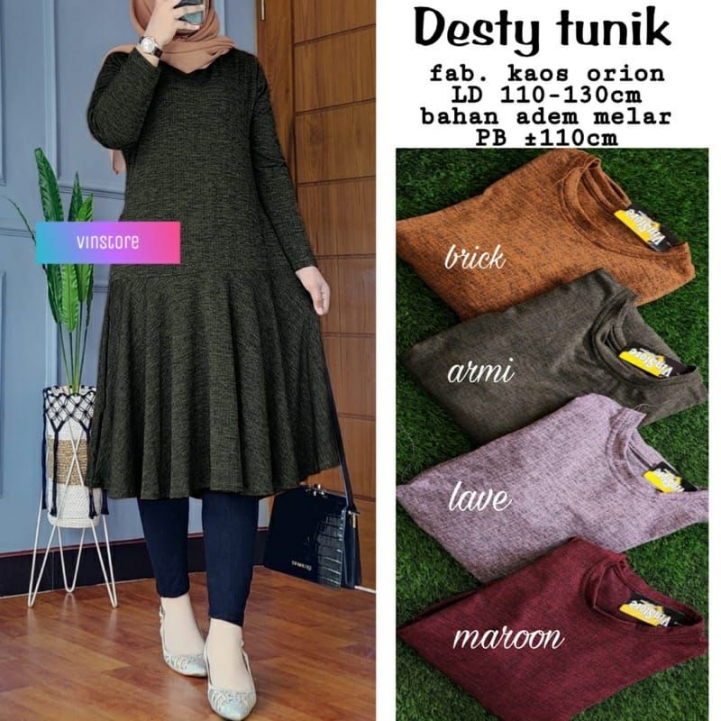 AJR- DESTY TUNIK // AMIRA TUNIK JUMBO WANITA KAOS ORION BEST SELLER by Fashion Hijab Solo bisa COD