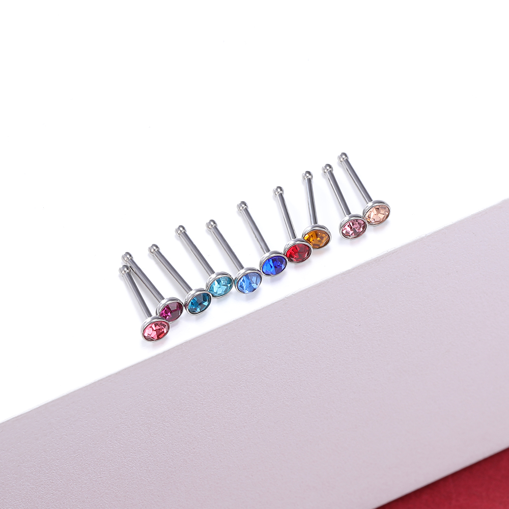 40pcs / Set Anting Tindik Hidung / Telinga Bahan Akrilik + Stainless Steel 316l 20g Gaya Punk