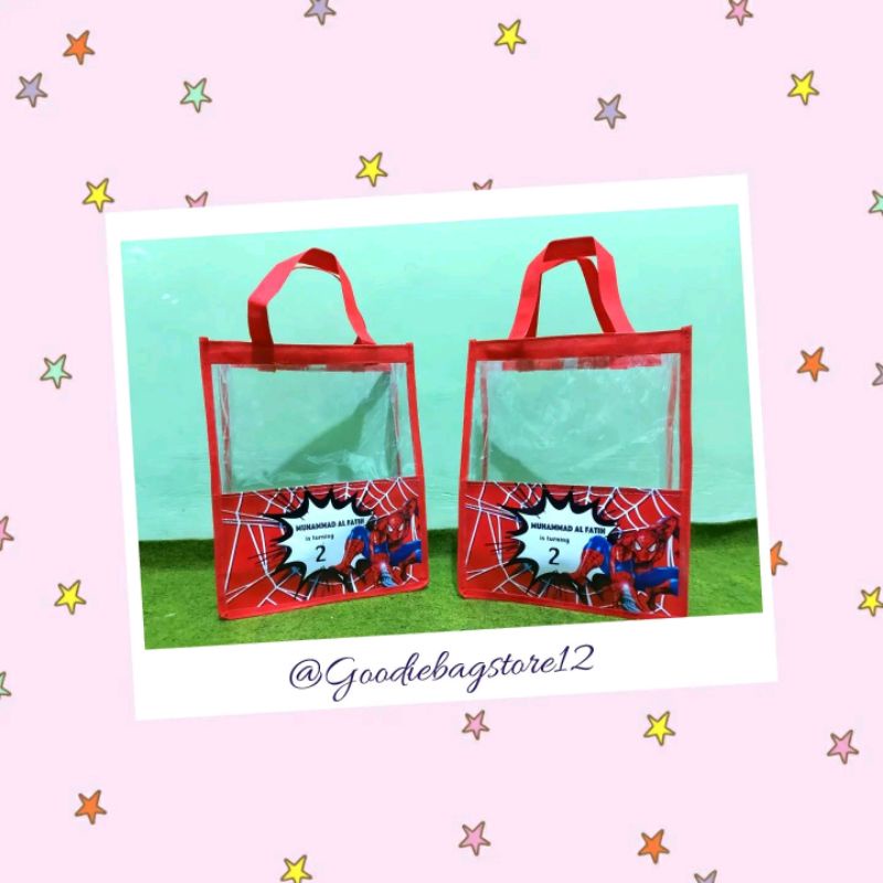 

tas ultah Spiderman tas birthday premium custom bahan awet kuat tahan lama