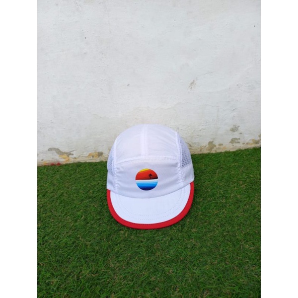 cycling cap topi sepeda putih custom