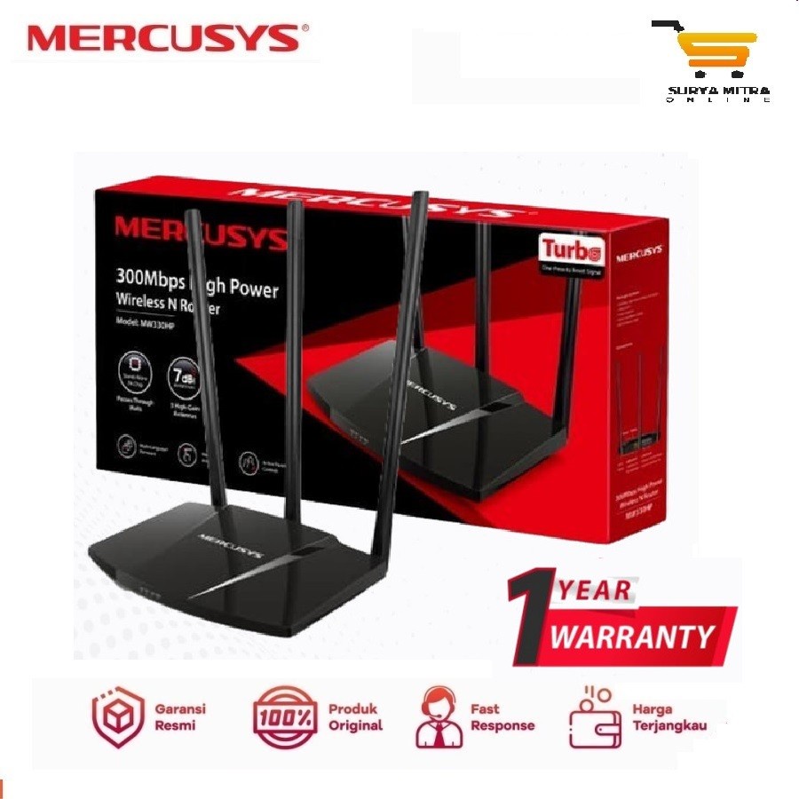 Mercusys MW330HP 300Mbps High Power Wireless N Router  MW-330HP