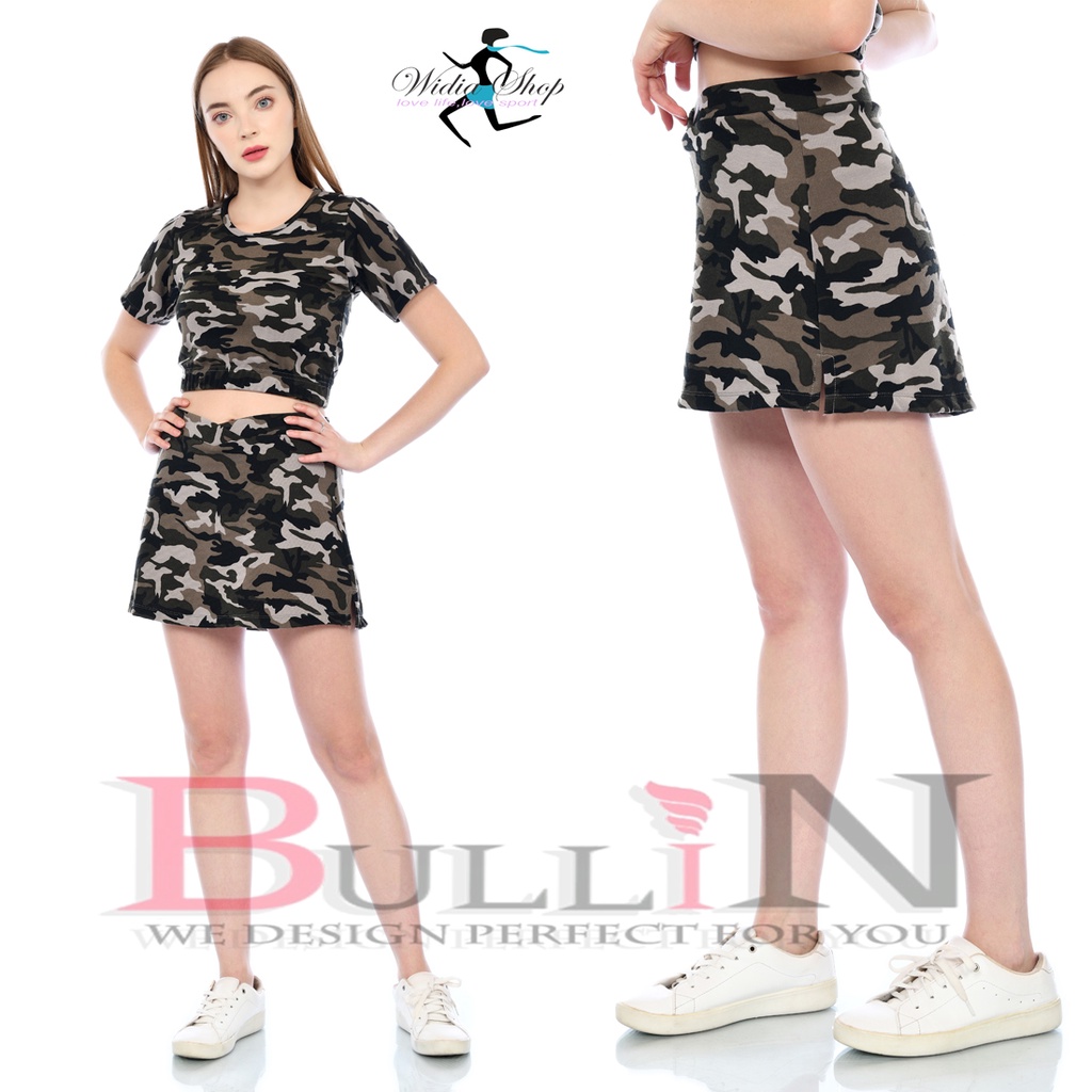 mini senam Loreng Rok mini senam Loreng wanita / Rok lapisan loreng