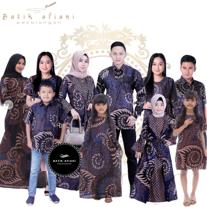 Maura Couple - Sania Ruffle Batik Keluarga Couple Jazy Gamis Syar'i - Gamis Kerah Jazz Motif Puser