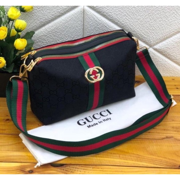 (IMPORT) TAS WANITA  GUCI SELEMPANG KARDASHIAN 2RUANG 2REST SLING BAG Ftbs