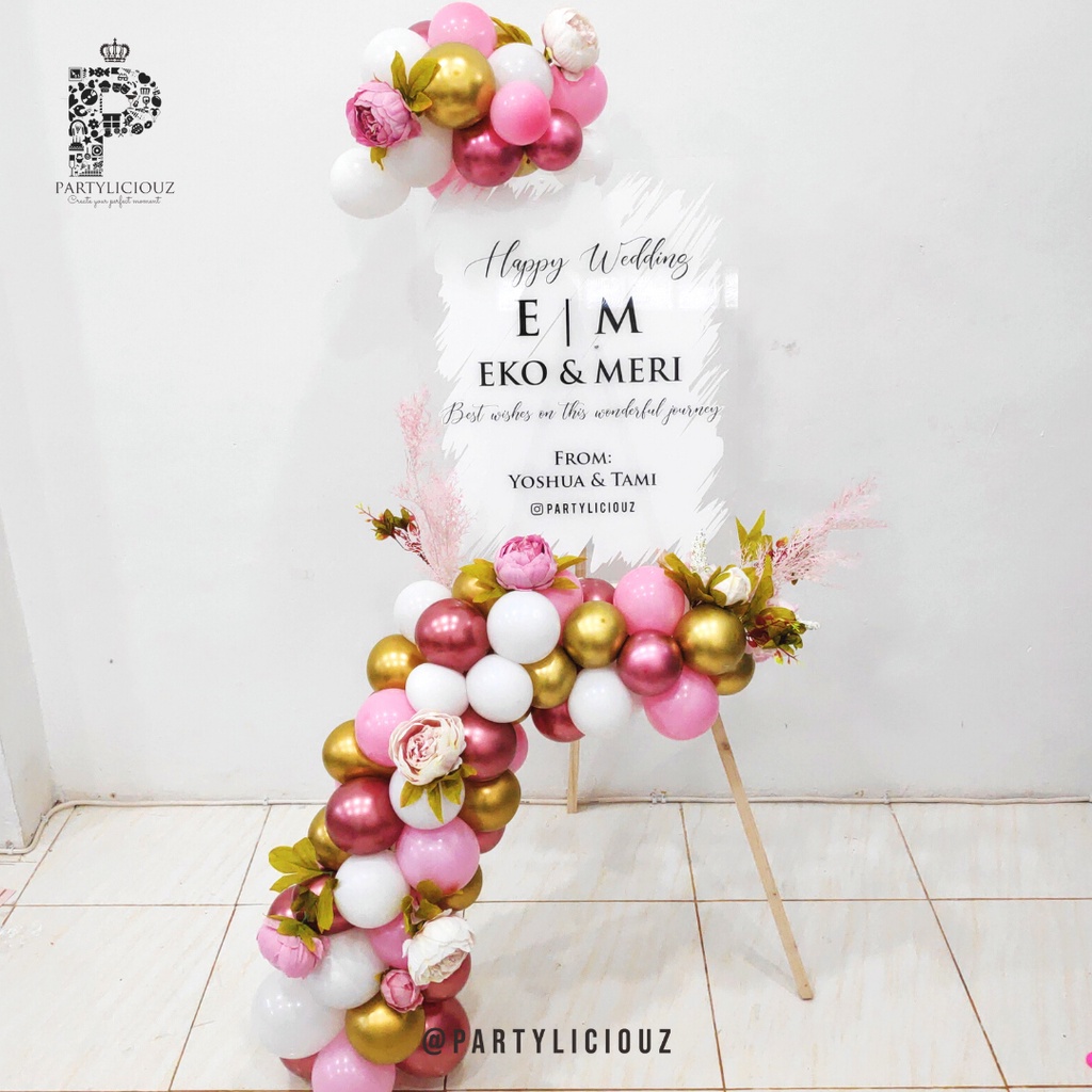 PREMIUM ACRYLIC STANDING FLOWER BALLOON - DEKORASI PERNIKAHAN/ DEKORASI PERTUNANGAN/ HADIAH PERNIKAH