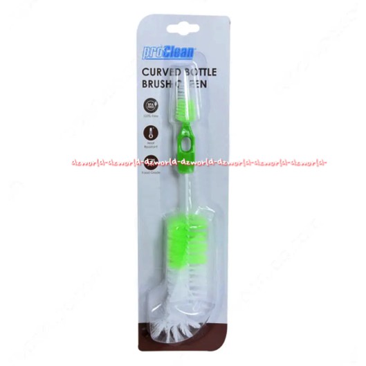 Proclean Curved Bottle Brush Pink Green Sikat Empeng Dot Botol Susu Pro Clean Sikat Botol Ujung Lengkung Brush Curve Teat Brush