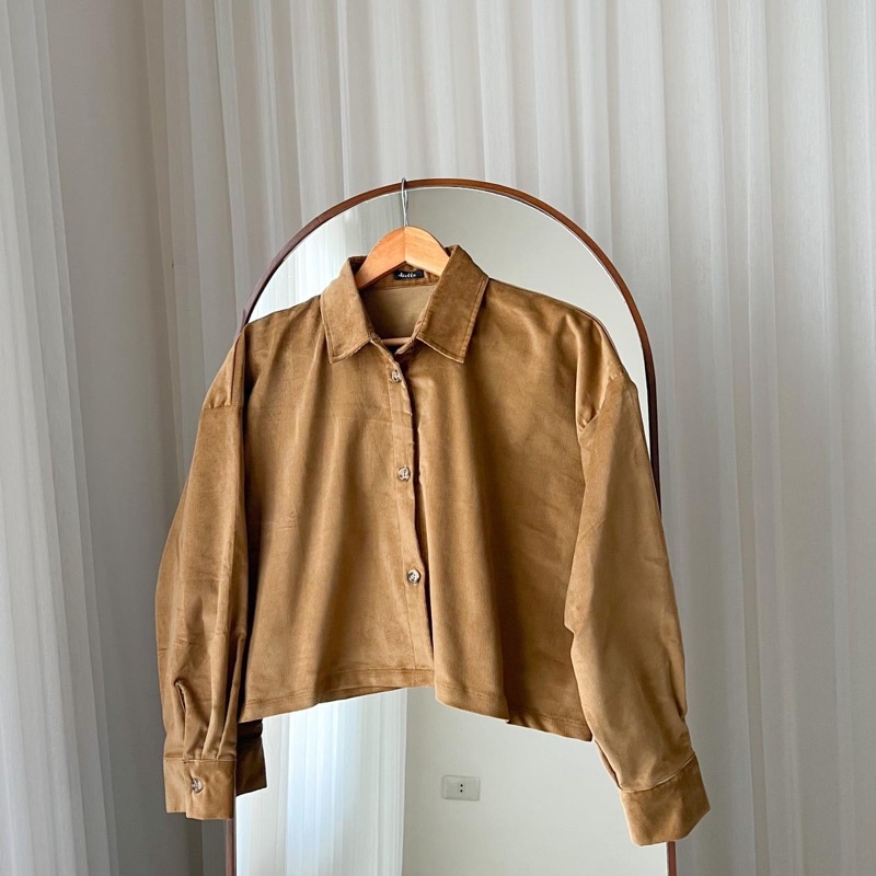 CLAIRE SHIRT (corduroy crop shirt/corduroy shirt)