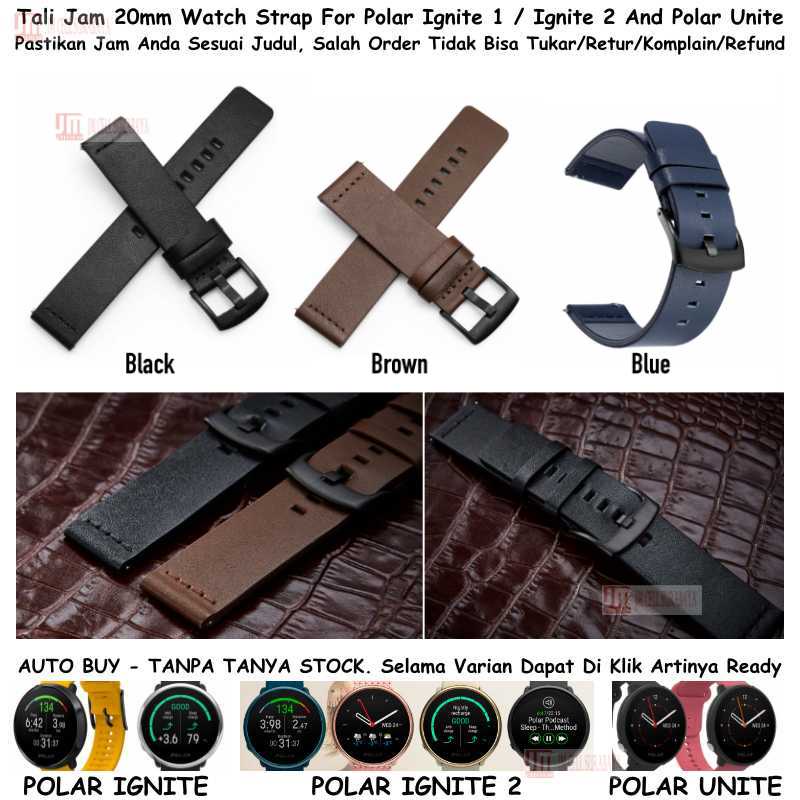 Modern Watch Strap Polar Ignite 1 / Ignite 2 / Unite - Tali Jam Tangan 20mm Leather Kulit