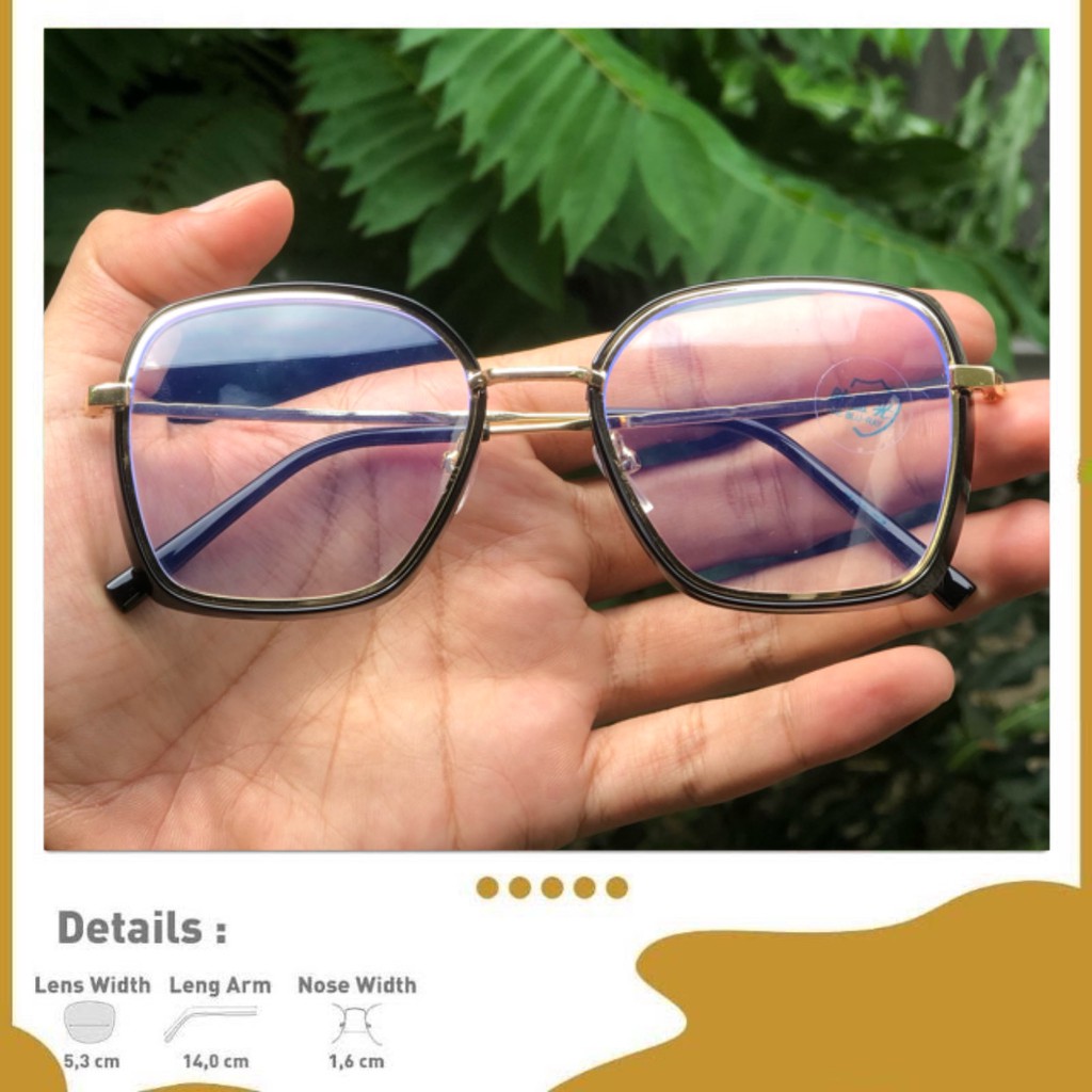 Kacamata Photocromic Blueray Antiradiasi Vintage Optik 0038 Wanita Style Fashion Minus Resep