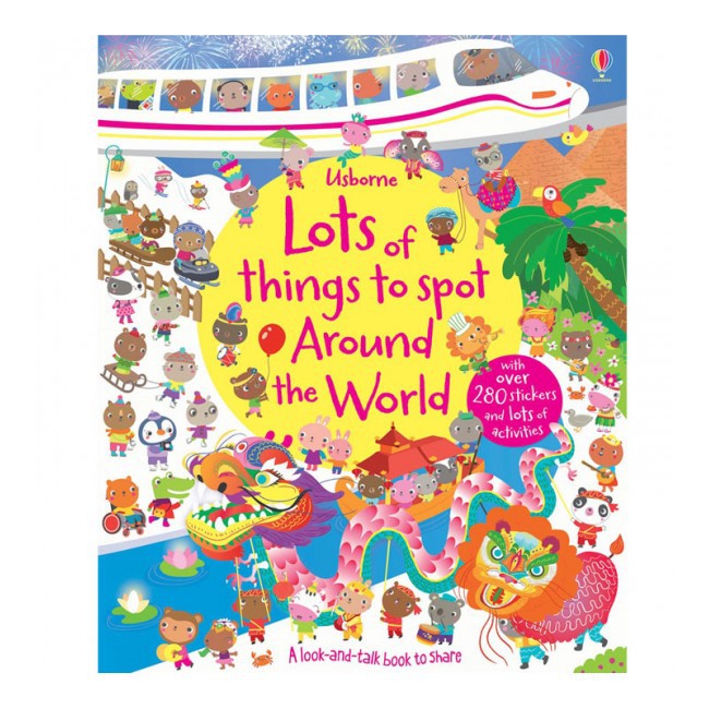 Buku Pengetahuan / Ensiklopedia Anak Usborne with Stickers Lots of things to Spot Around the World