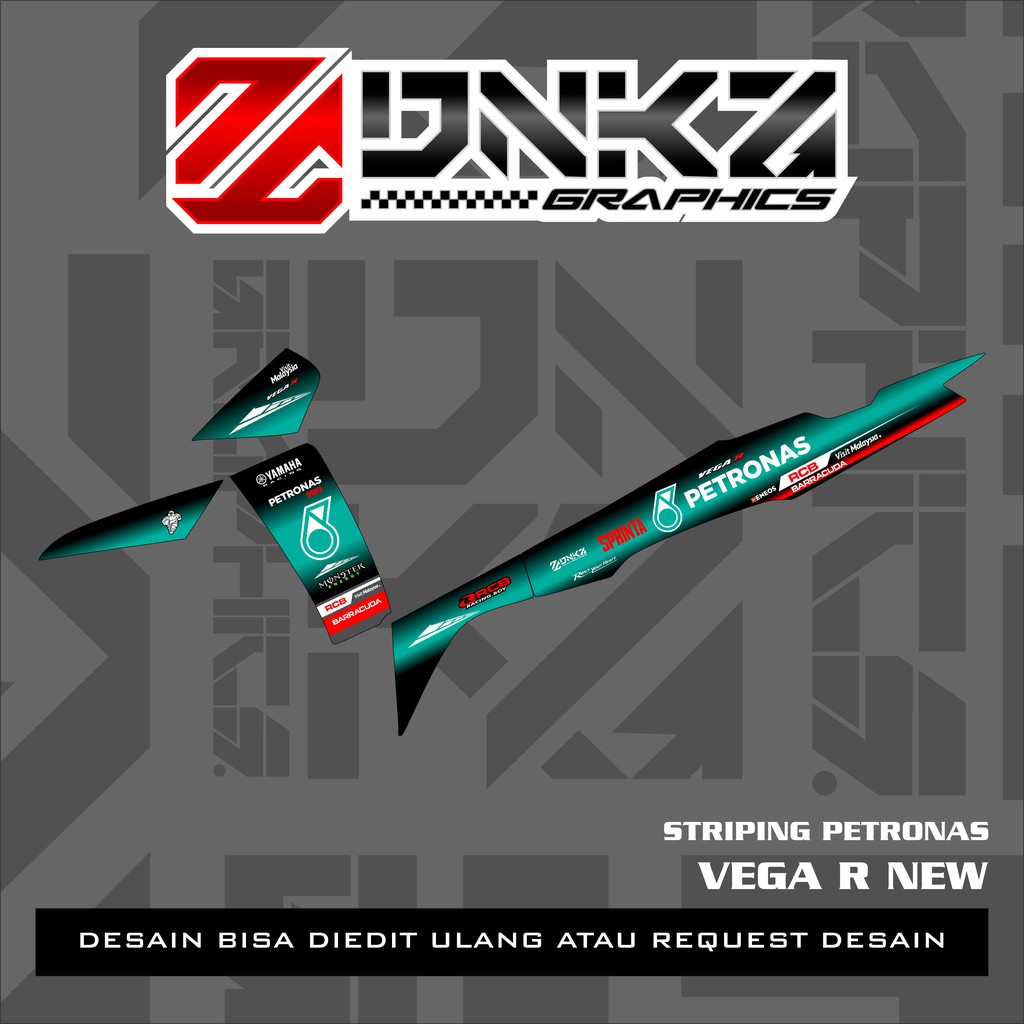 Stiker Vega R New Decal Striping Vega R New Premium Racing Petronas