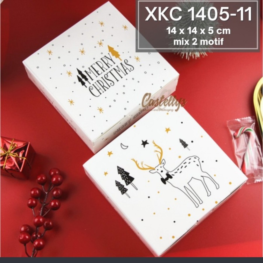 

Kotak Dus Box Kue XKC 1405-11 Survenir Natal Christmas Cookies Nastar Pia Roti 1pax isi 10pcs