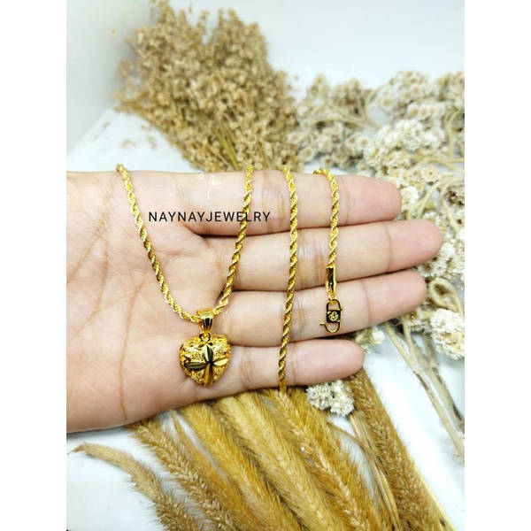 Kalung Tambang 45cm warna emas 24k