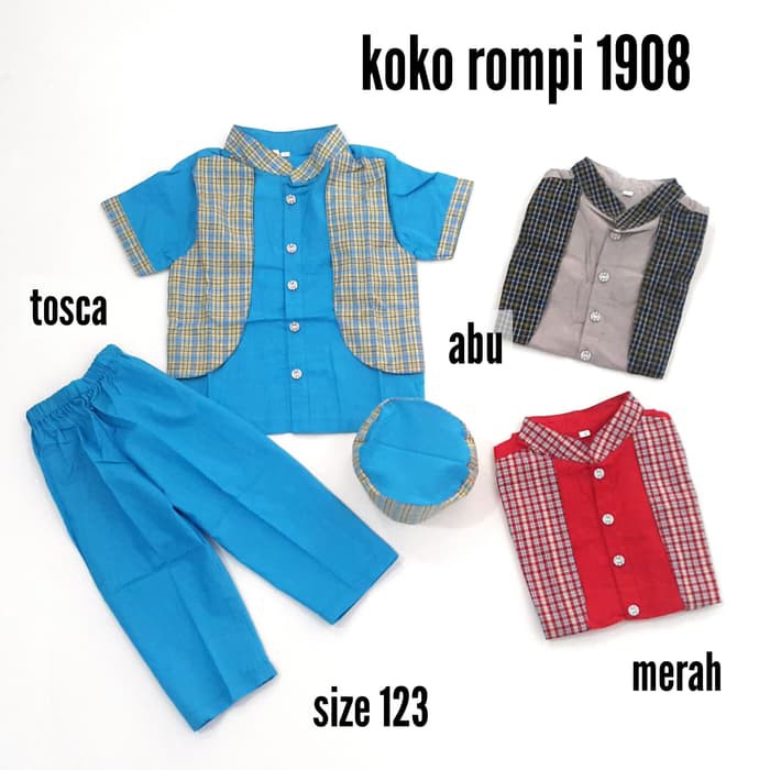 Baju Setelan Anak Laki Laki/Koko Set Khalif/Kidzalova 3928BQ Baju Muslim Koko Anak Laki-Laki Rompi K