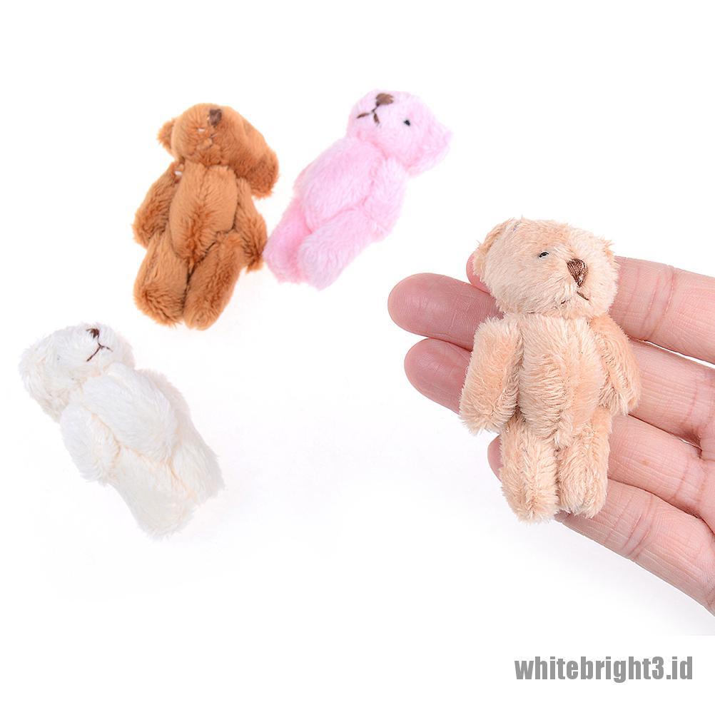 (white3) Mainan Boneka plush Beruang fluffy Mini 6cm Untuk Kotak Permen / Hadiah Anak