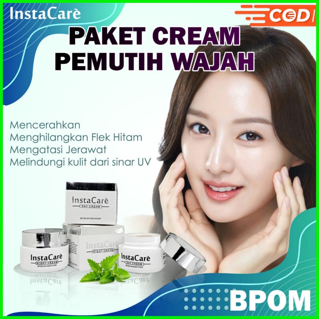 InstaCare cream siang malam - cream pemutih_wajah glowing bpom krim cream penghilang flek hitam memb