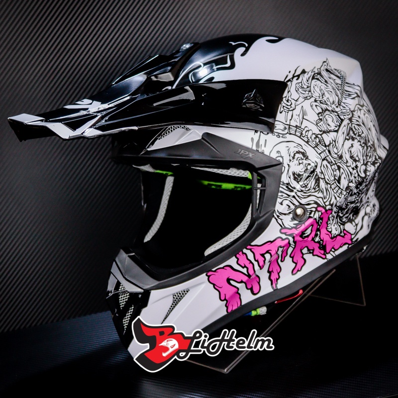 JPX HELM CROSS FOX 1 NETRAL | PEARL WHITE GLOSS | FOX1 MOTOCROSS