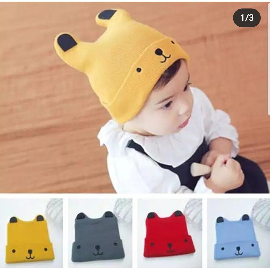 TOPI LUCU KUPLUK RAJUT CUTE FASHION MOTIF RANDOM