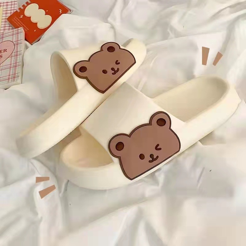 [littlecrab] Sendal Rumah Berkualitas Bear Samping Sandal Lucu Unik Beruang Keren Trendy Sandal Empuk Sendal Karet Korean Style