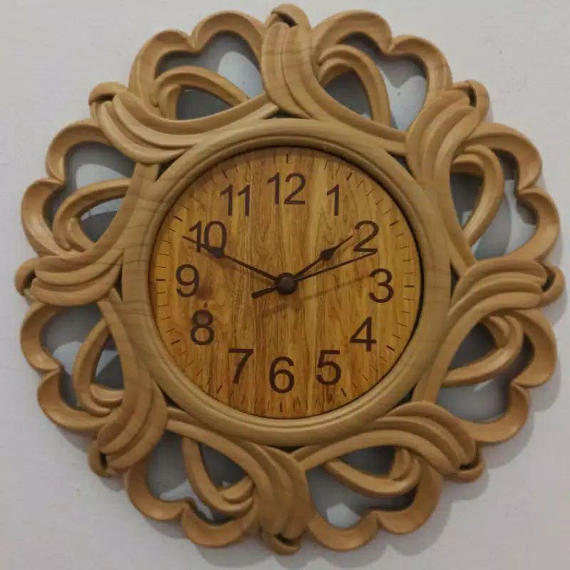 jam dinding unik bermotif kayu-1
