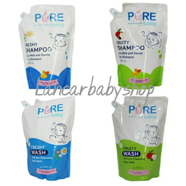 REFILL PACK! Pure baby wash shampoo 450ml